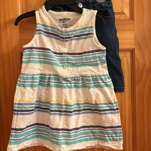 OshKosh B'gosh Multicolor Striped Top with Children’s place Bermuda Jean shorts